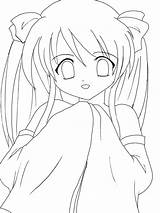 Anime Coloring Pages Clipart Cute Face Girls Library Easy sketch template