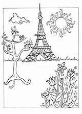 Coloring Tower Eiffel Pages Paris Getcolorings Printable Beautiful sketch template