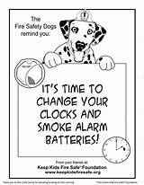 Coloring Change Time Smoke Fire Clocks Alarm Safety Batteries Kids Daylight Sparkles Dog Safe Savings Alarms Donation Excited Czech Announce sketch template