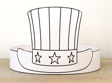 uncle sam hat paper crowns printable america coloring craft activity
