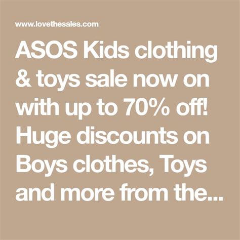 asos kids clothing toys sale        huge discounts  boys clothes toys