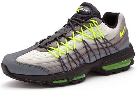 Nike Air Max 95 Ultra Se Trainers In Dark And Cool Grey And Volt Green