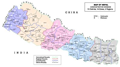 full administrative map  nepal nepal full administrative map vidianicom maps