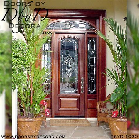 Custom Estate Leaded Glass Front Entry Solid Wood Doors
