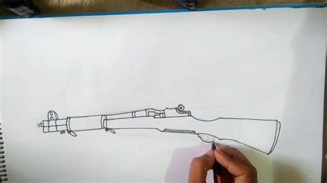 How To Draw A M1 Garand Rifle Pubg Free Fire Cod Youtube