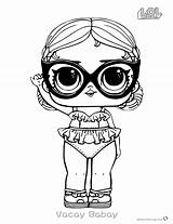Lol Surprise Coloring Pages Doll Vacay Babay Printable Bettercoloring sketch template
