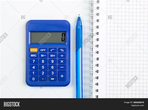 blue calculator  image photo  trial bigstock