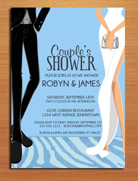 Formal Dress Couple’s Bridal Shower Customized Printable Invitations