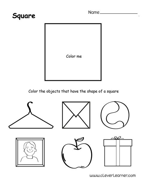 square shape activity sheets  school children