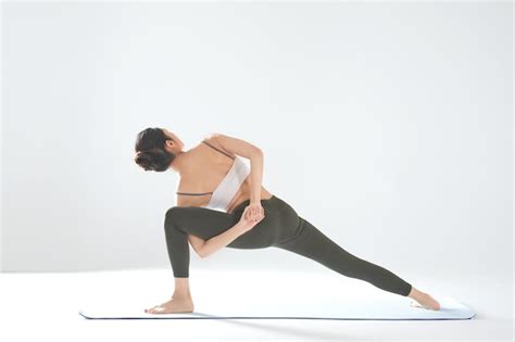 Premium Photo Beautiful Asian Girl Practicing Yoga