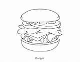 Coloring Food Foods Pages Healthy Junk Burger Kids Printable Drawing Hamburger Chicken Plate Color Computer Mexican Bacon Unhealthy Parts Worksheets sketch template