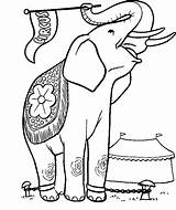 Circus Coloring Elephant Pages Animal Cartoon Baby Carnival sketch template
