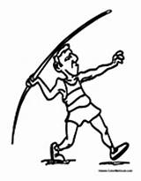 Track Field Coloring Pages Running Printable Man Javelin Throwing Colormegood Sports Powered sketch template