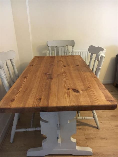 solid pine dining table  chairs  costessey norfolk gumtree
