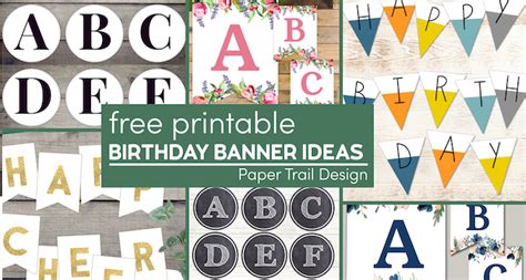 printable birthday banner ideas paper trail design