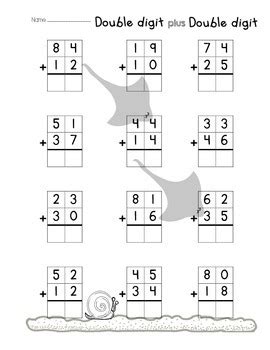 double digit addition  regrouping worksheet packet tpt