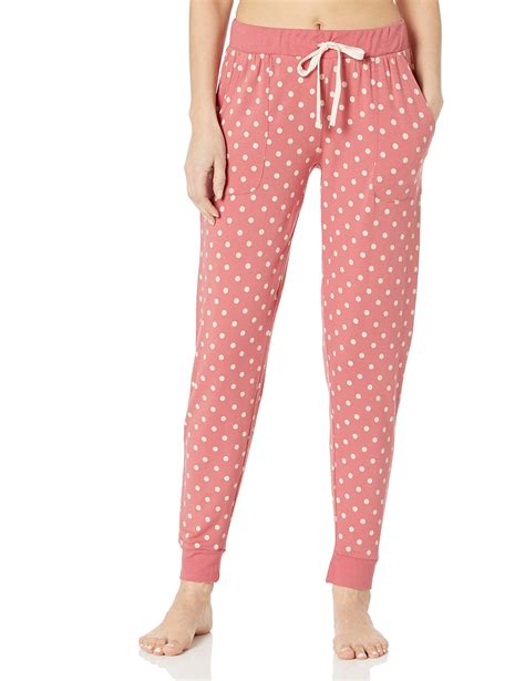 splendid lounge jogger pant pajama bottom pj in dusty rose dot pink