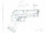 Colt Revolver Peacemaker sketch template