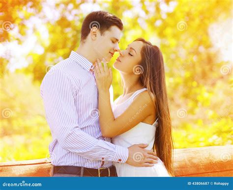 Sensual Sweet Couple Kissing Summer Stock Image Image Of Closeness