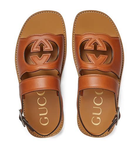 gucci leather cut  interlocking  sandals harrods