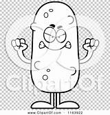 Mascot Pickle Mad Outlined Coloring Cartoon Vector Cory Thoman sketch template