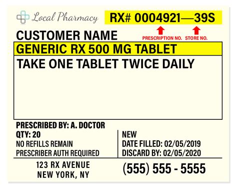 rx label template printable templates