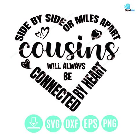 cousins    connected  heart svg cousin quote svg png