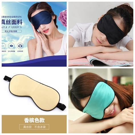 zijde comfortabele slaap oogmasker comprimeren met oordoppen verstelbare eye shading