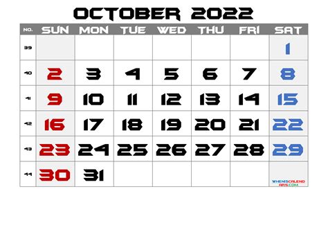 printable calendar  october  templates