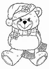 Coloring Bear Christmas Large Pages sketch template