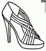 High Shoes Coloring Pages Heel Shoe Drawing Choose Board Heeled Sandal Printables sketch template