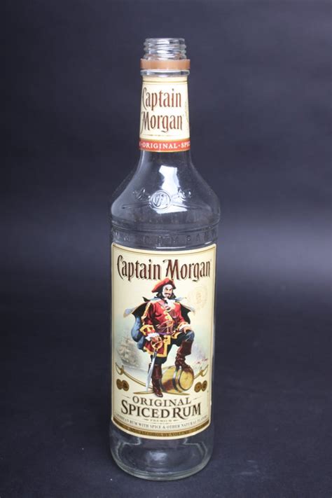 empty liquor bottle captain morgan spiced rum  ml