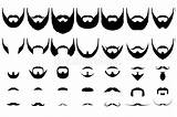 Hair Beard Facial Vector Beards Styles Silhouette Background Types Collection Big Illustration Mustaches Mustache Set Isolated Vintage Shutterstock Hipster Icons sketch template