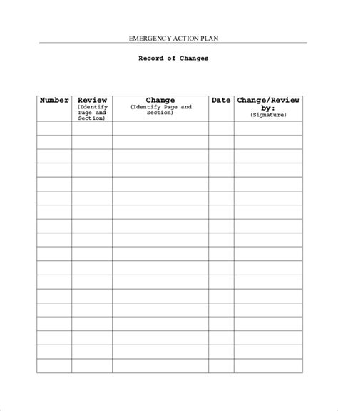 sample emergency action plan templates   ms word