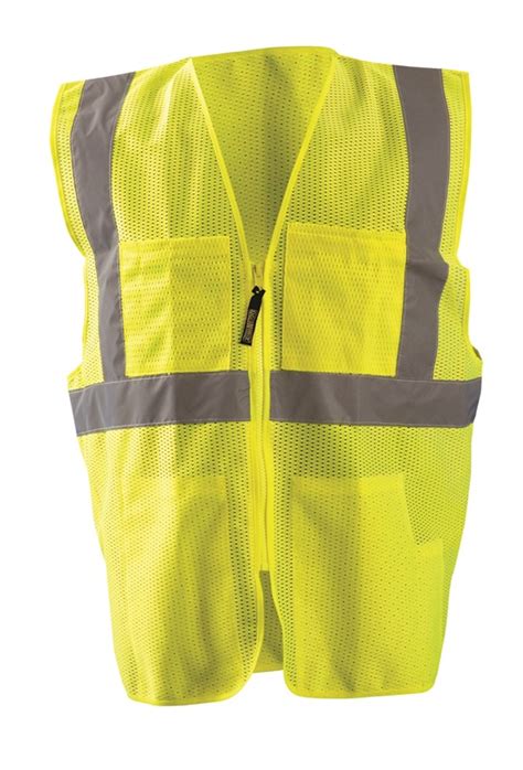 occunomix engineered tough safety gear high visibility classic mesh surveyor safety vest