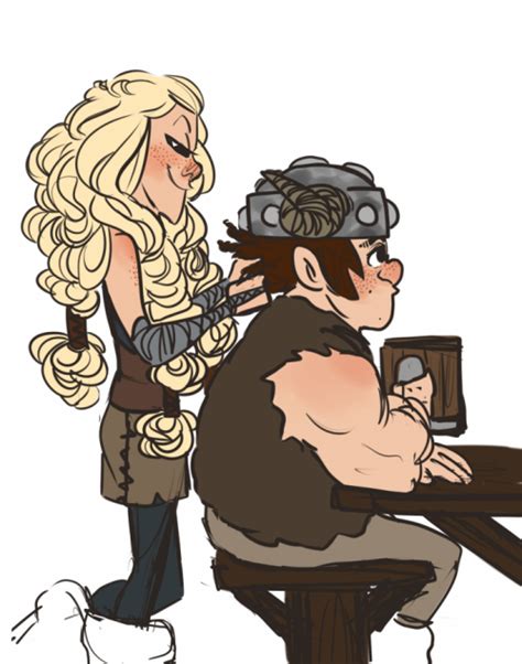 ruffnut braiding snotlout s hair similar to astrid