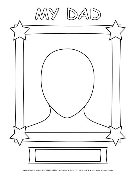 fathers day coloring page  dad portrait planerium