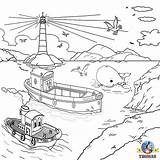 Coloring Pages Rescue Thomas Friends Drawing Island Water Lifeboat Train Kids Helicopter Sea Misty Sodor Captain Colouring Center Harbour Harbor sketch template