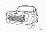 Mini Cooper Colouring Coloring Pages Template sketch template