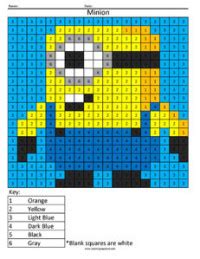 cn minion cartoon color  number coloring squared