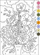Color Nicole Flowers Coloring Numbers Number Pages Florian Printable Colour Paint Kids Colouring Created Adults sketch template
