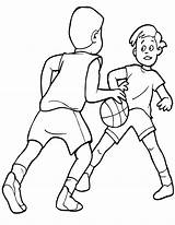 Basketball Playing Coloring Kids Clipart Pages Player Cartoon Drawings Color Printable Players Boys Cliparts Friends Print Boy Clip Sketch Kid sketch template