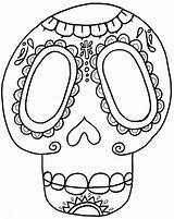 Skull Coloring Muertos Dia Pages Los Sugar Dead Kids Printable Simple Template Calavera Color Mask El Halloween Print Drawing Skulls sketch template