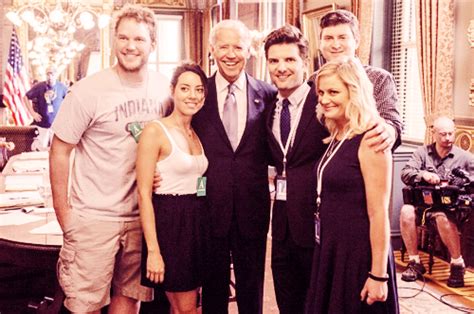 Cast Of Parks And Recreation With Joe Biden With Images