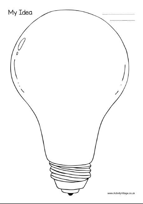 idea light bulb template blackline masters templates