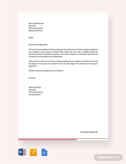 sample project proposal letter templates  ms word