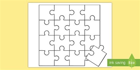 piece puzzle template  jigsaw puzzles teacher