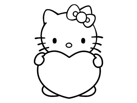 kitty  heart coloring page coloring pages