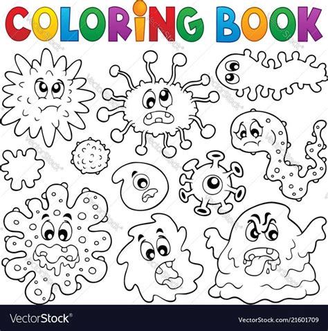 coloring book germs theme  eps vector illustration