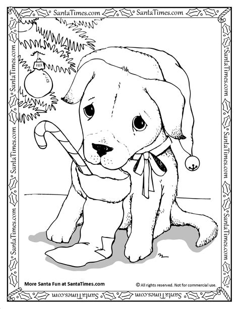 christmas coloring pages puppy  getdrawings